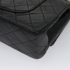 Black Leather Chanel Flap Bag