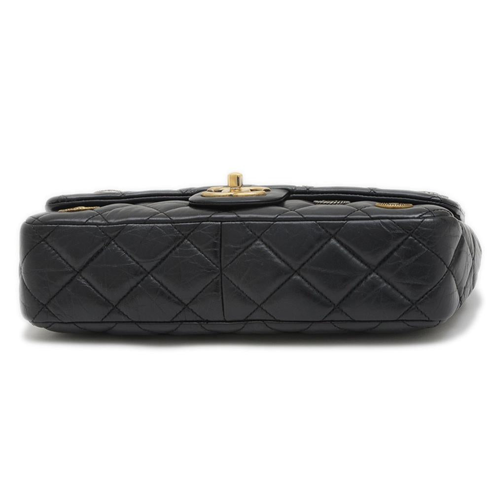 Black Leather Chanel Shoulder Bag