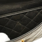 Black Leather Chanel Shoulder Bag