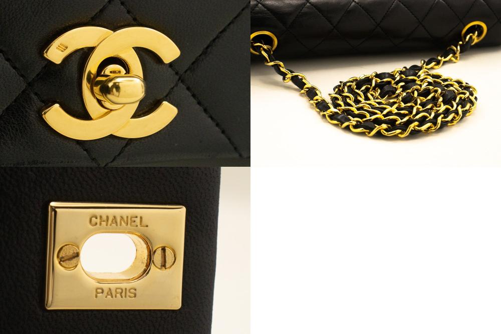 Black Leather Chanel Flap Bag