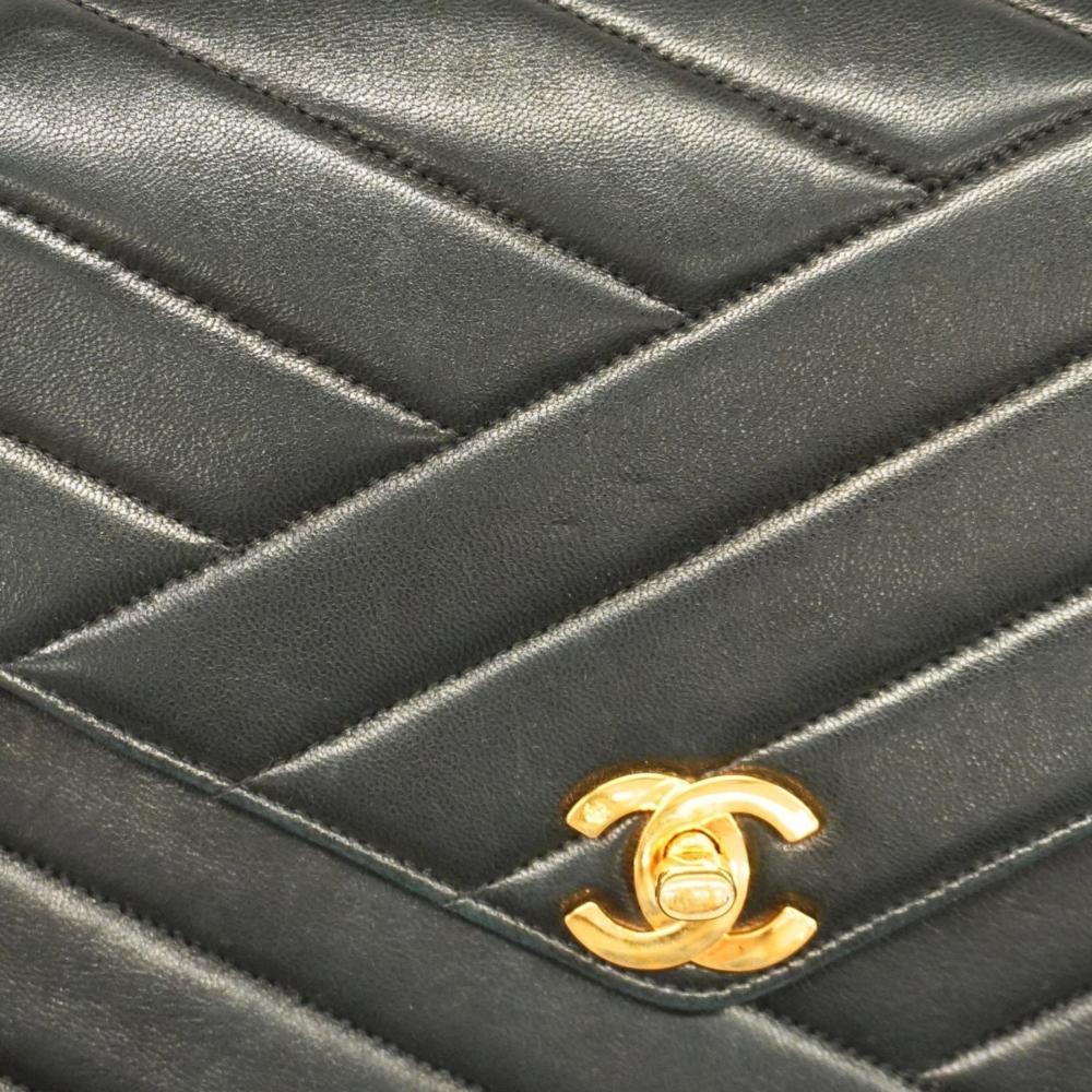 Black Leather Chanel Crossbody Bag
