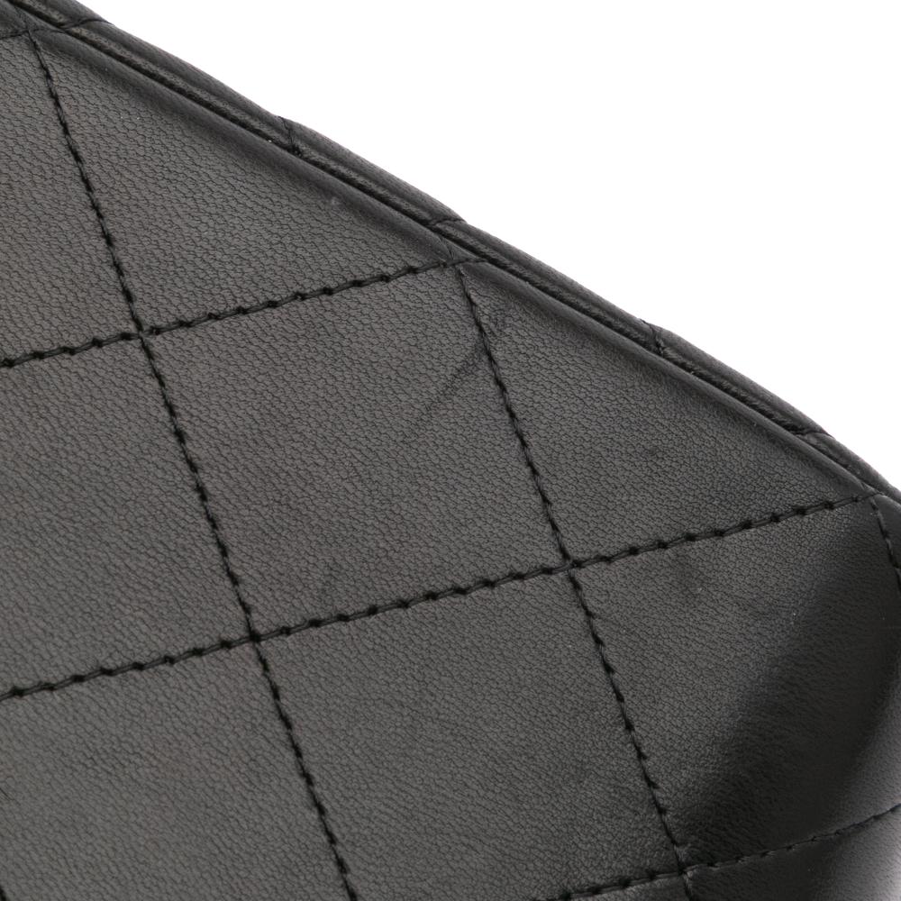 Black Leather Chanel Flap Bag