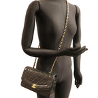 Black Leather Chanel Shoulder Bag
