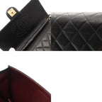 Black Leather Chanel Crossbody Bag