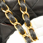 Black Leather Chanel Shoulder Bag
