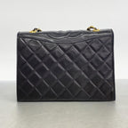 Black Leather Chanel Shoulder Bag