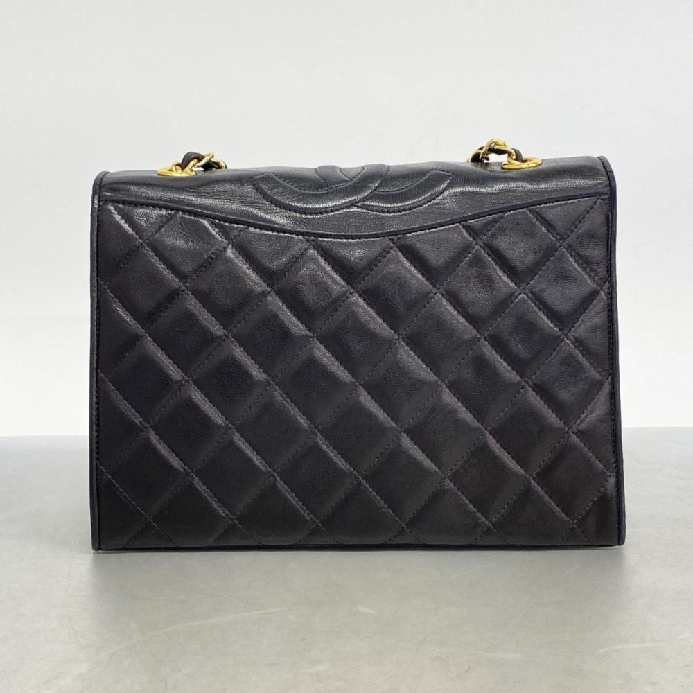 Black Leather Chanel Shoulder Bag