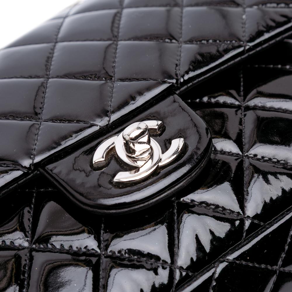 Black Leather Chanel Flap Bag