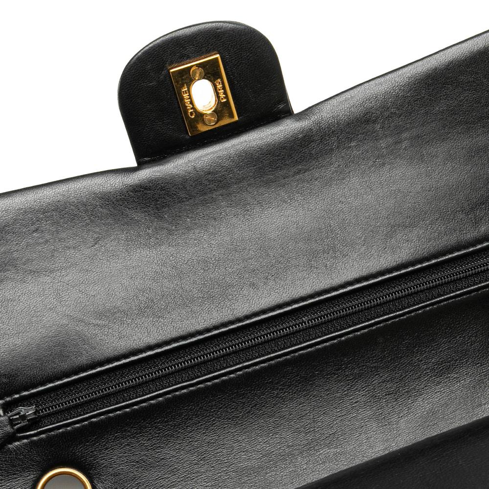 Black Leather Chanel Flap Bag
