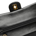 Black Leather Chanel Flap Bag