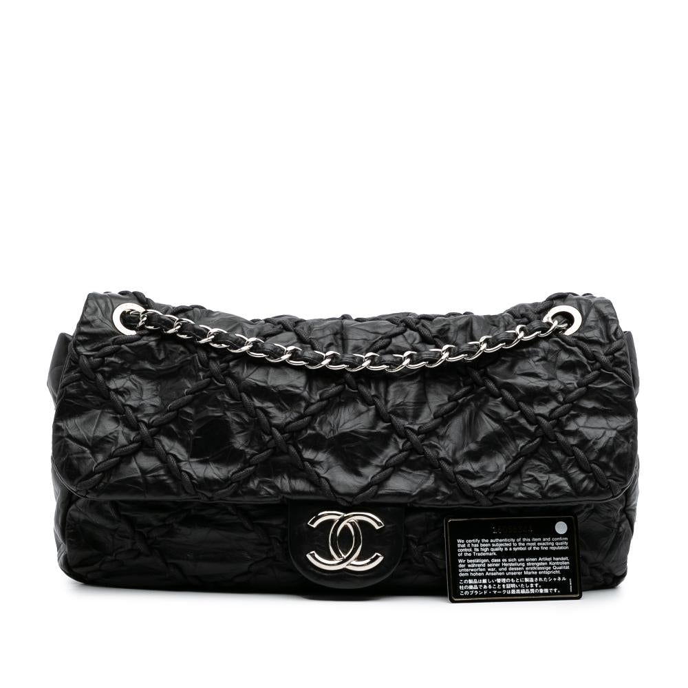 Black Leather Chanel Shoulder Bag