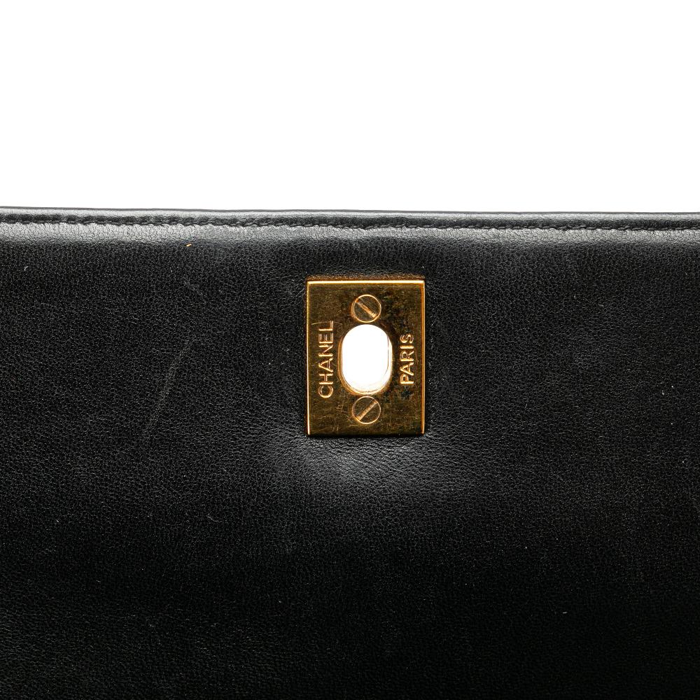 Black Leather Chanel Flap Bag