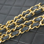 Black Leather Chanel Shoulder Bag