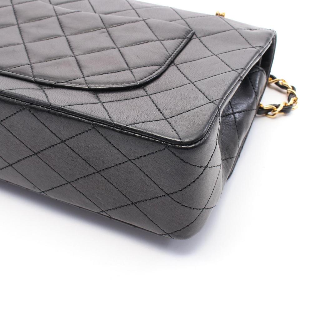 Black Leather Chanel Flap Bag