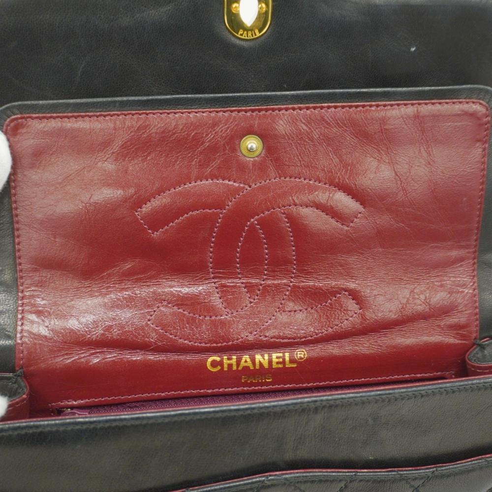 Black Leather Chanel Flap Bag