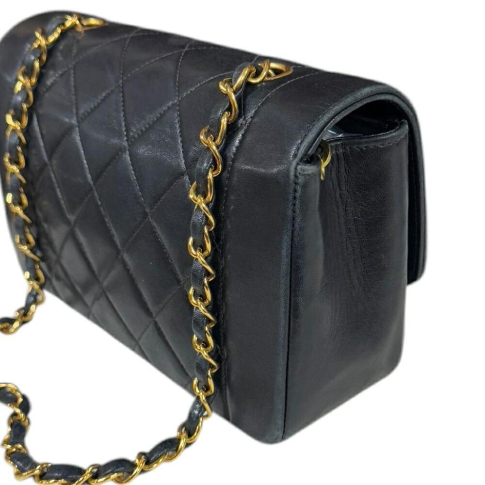 Black Leather Chanel Shoulder Bag
