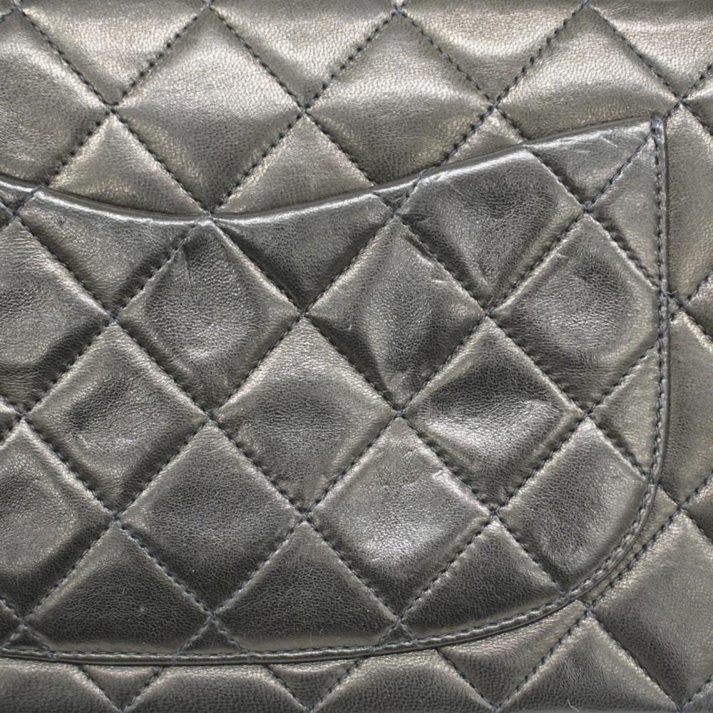 Black Leather Chanel Flap Bag