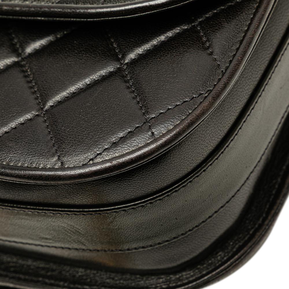 Black Leather Chanel Flap Bag