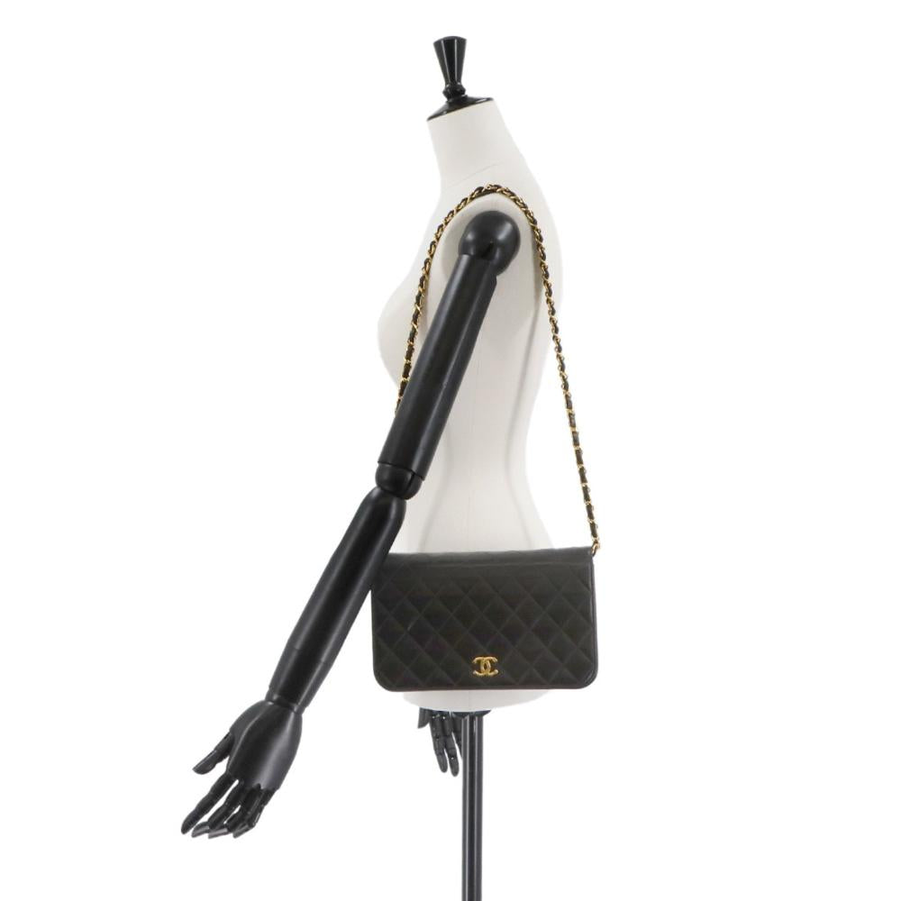 Black Leather Chanel Shoulder Bag