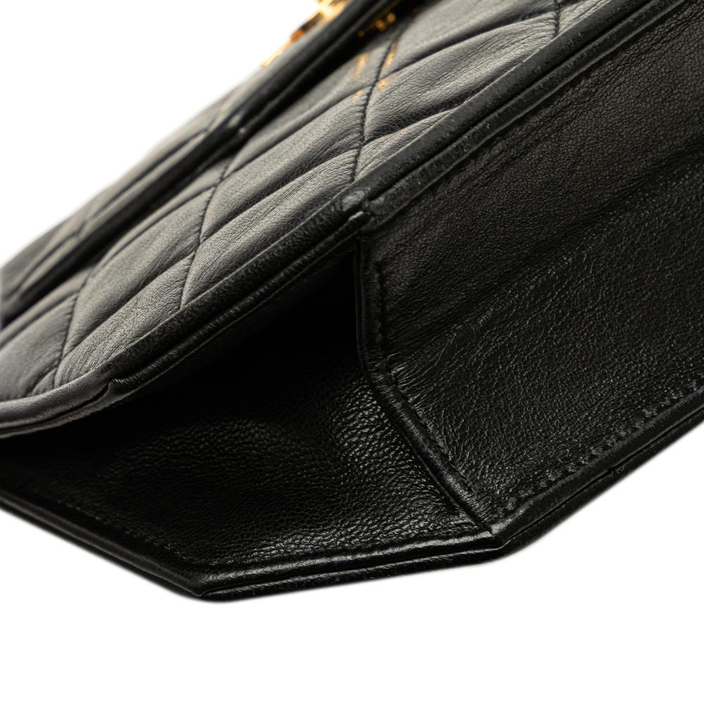 Black Leather Chanel Flap Bag