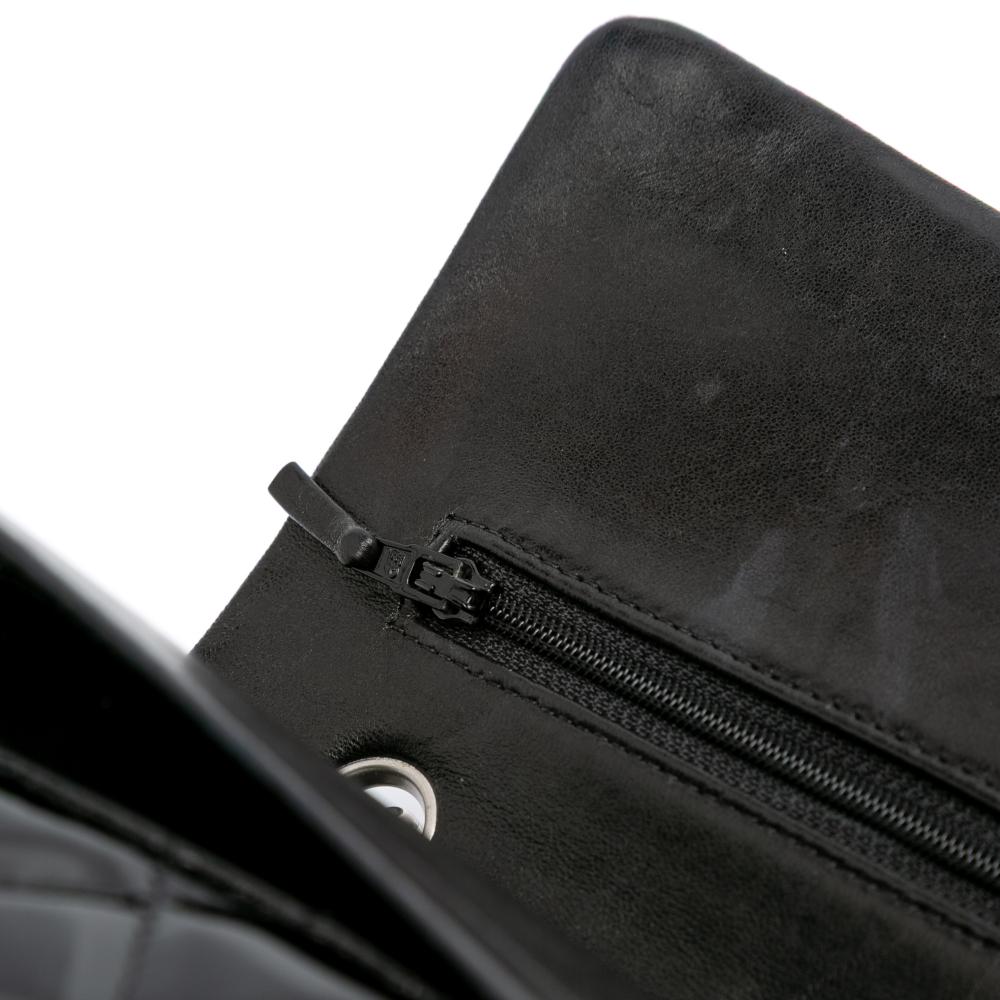 Black Leather Chanel Flap Bag