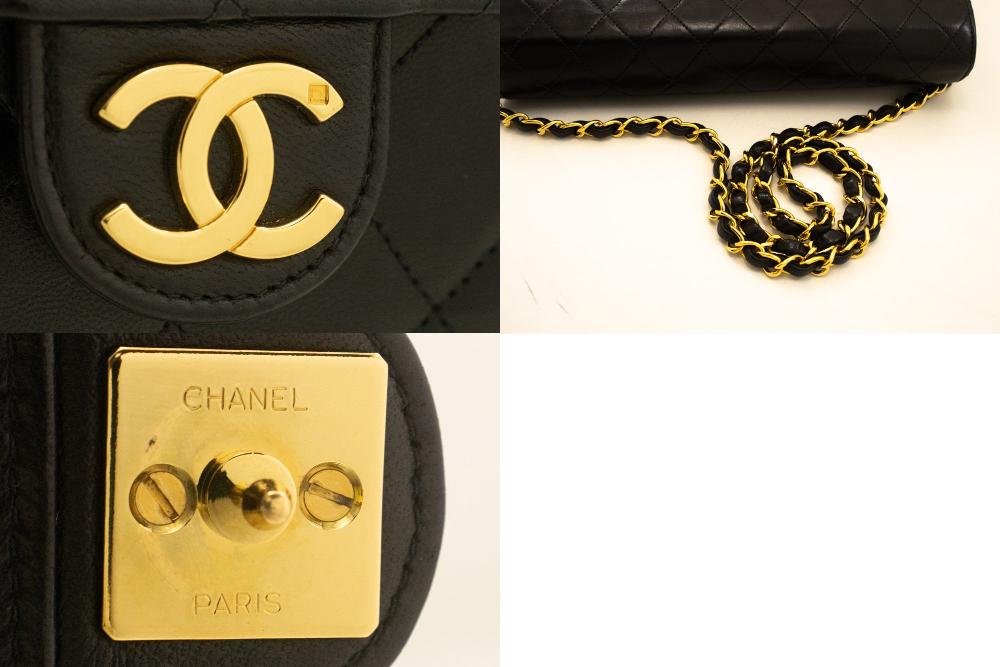 Black Leather Chanel Crossbody Bag