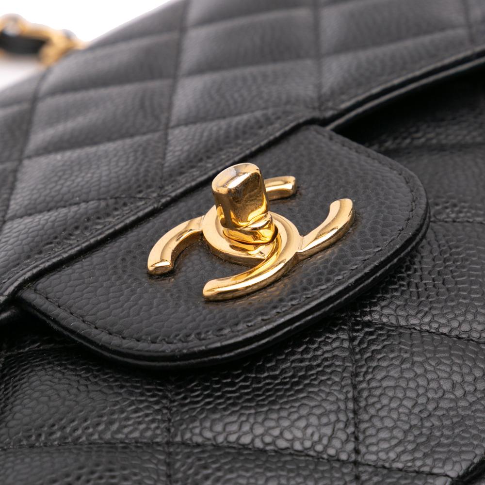 Black Leather Chanel Flap Bag