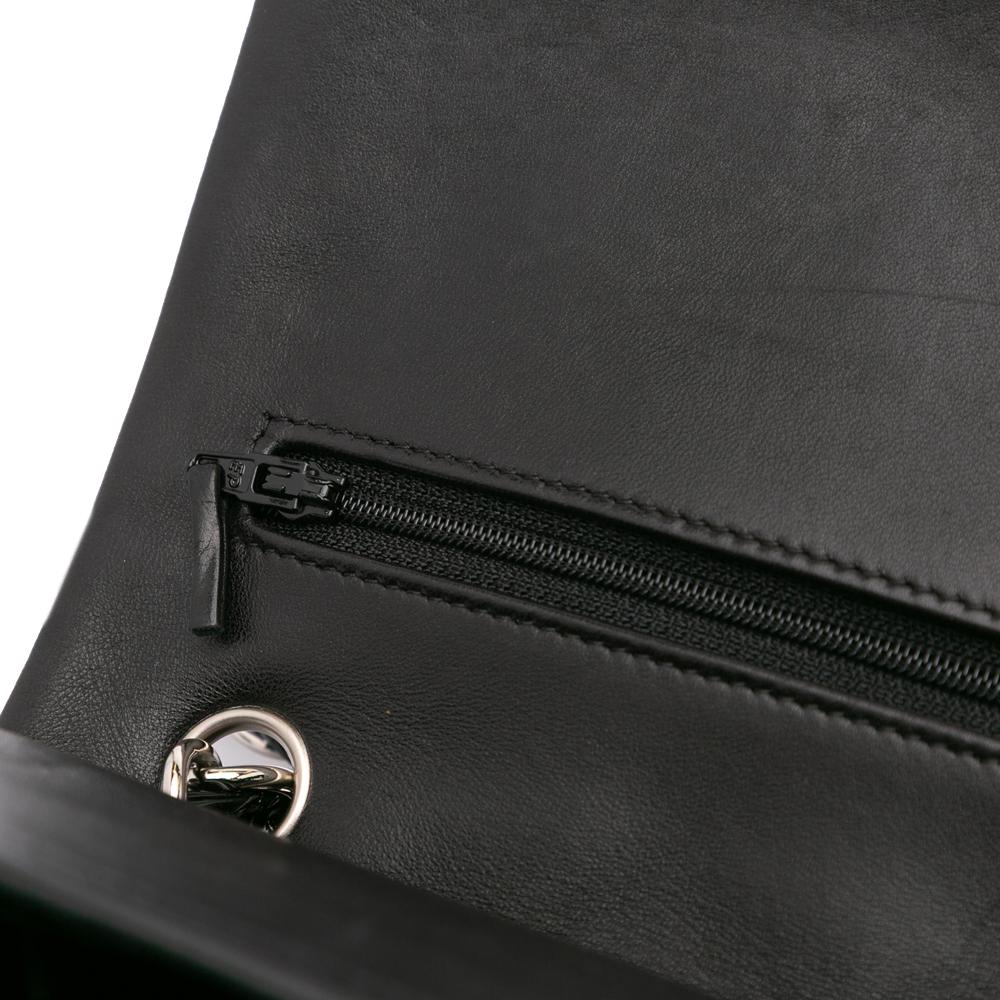 Black Leather Chanel Flap Bag