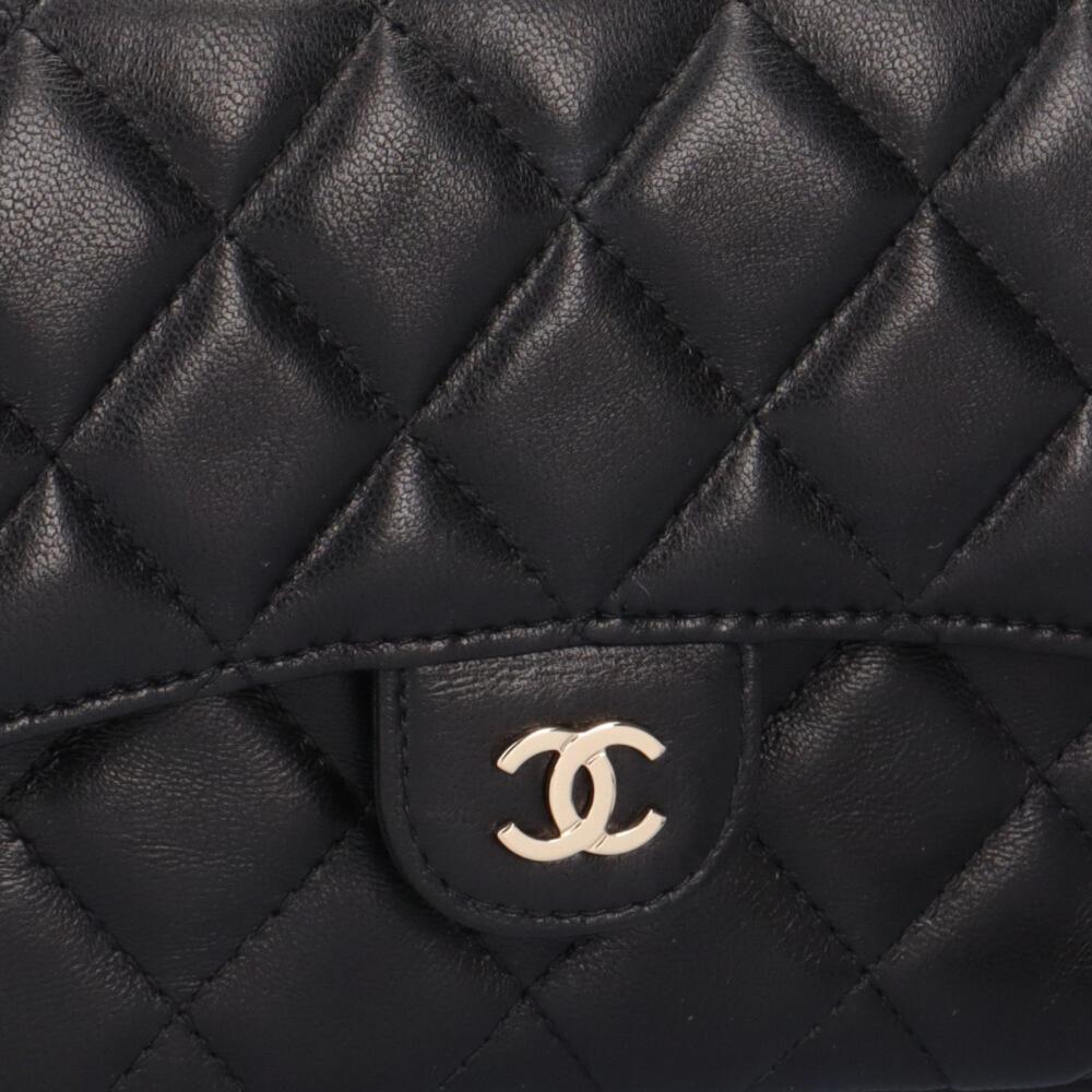 Black Leather Chanel Shoulder Bag