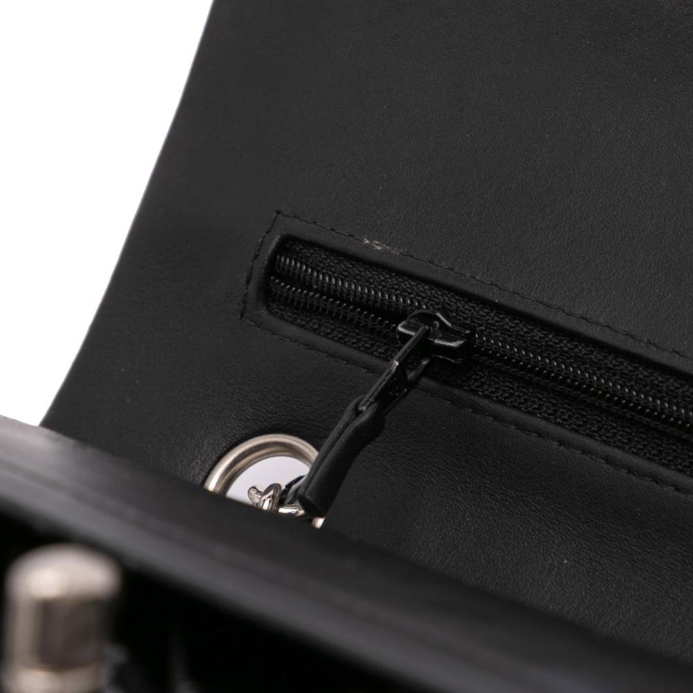 Black Leather Chanel Flap Bag