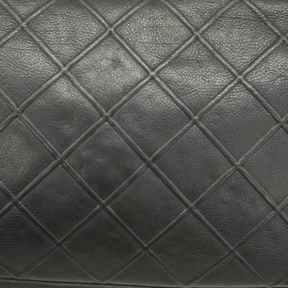 Black Leather Chanel Shoulder Bag