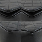 Black Leather Chanel Shoulder Bag