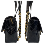 Black Leather Chanel Backpack
