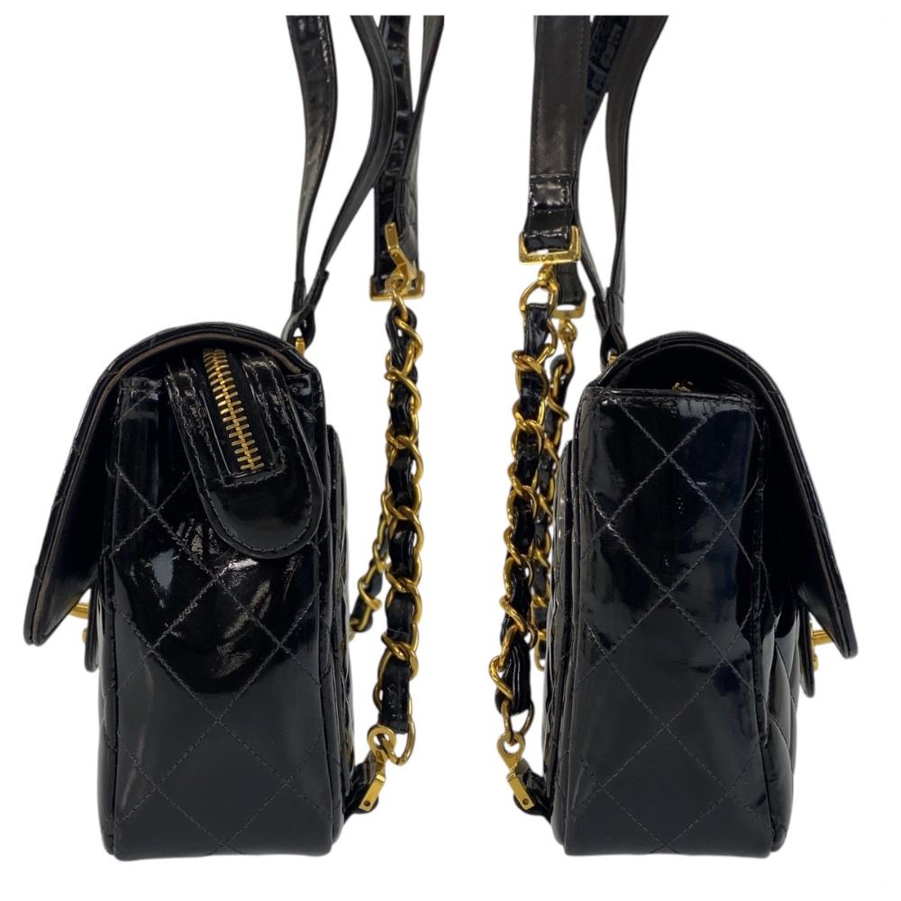 Black Leather Chanel Backpack