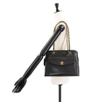Black Leather Chanel Shoulder Bag