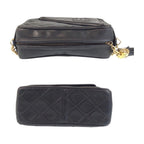 Black Leather Chanel Shoulder Bag