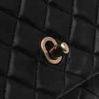 Black Leather Chanel Flap Bag