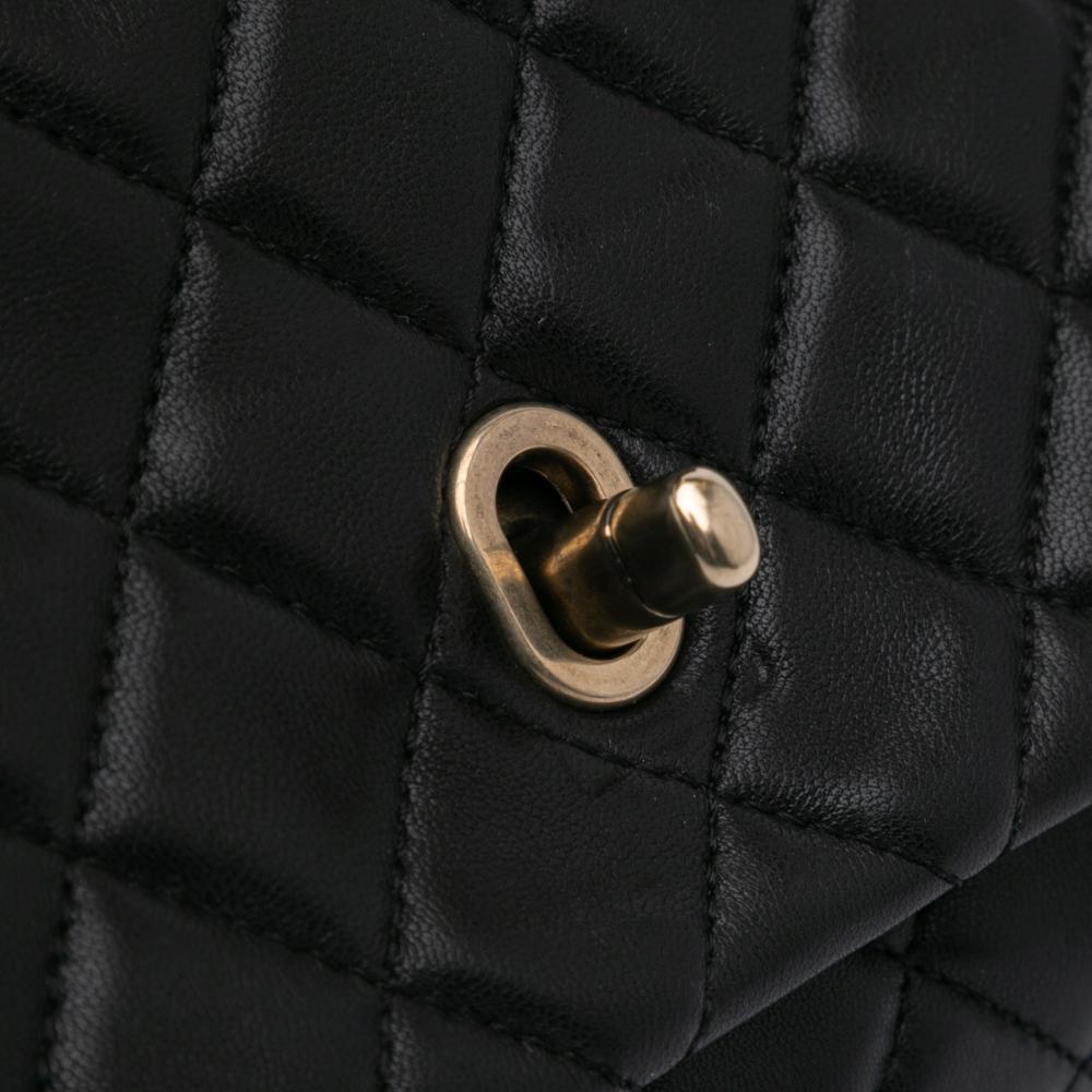 Black Leather Chanel Flap Bag