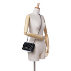 Black Leather Chanel Flap Bag