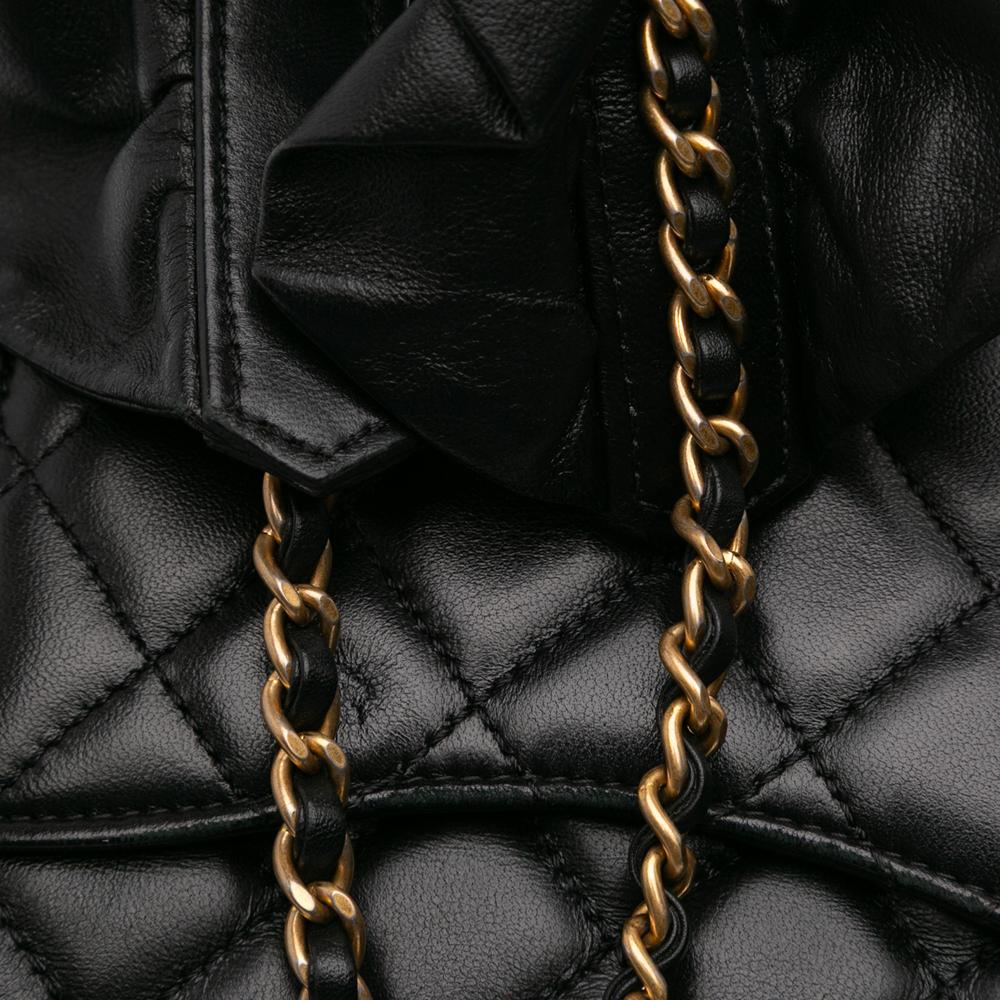 Black Leather Chanel Flap Bag
