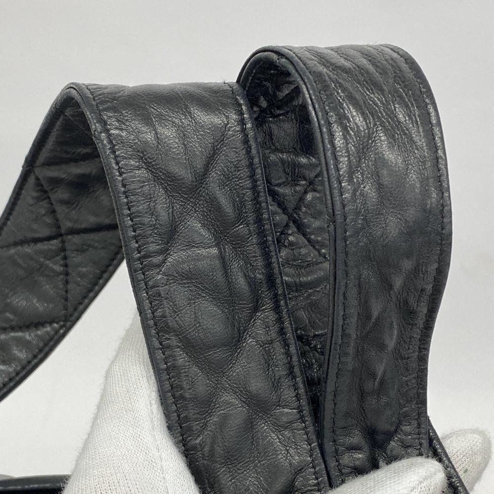 Black Leather Chanel Shoulder Bag
