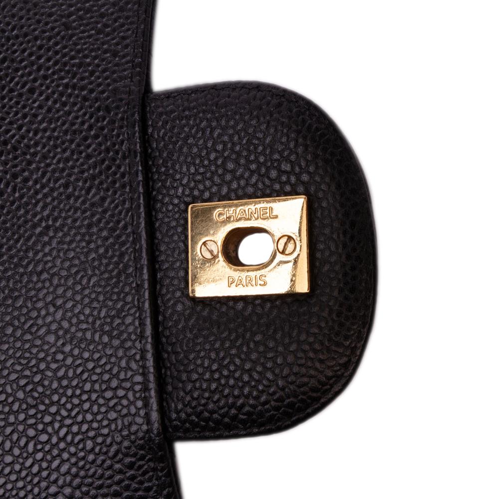 Black Leather Chanel Flap Bag