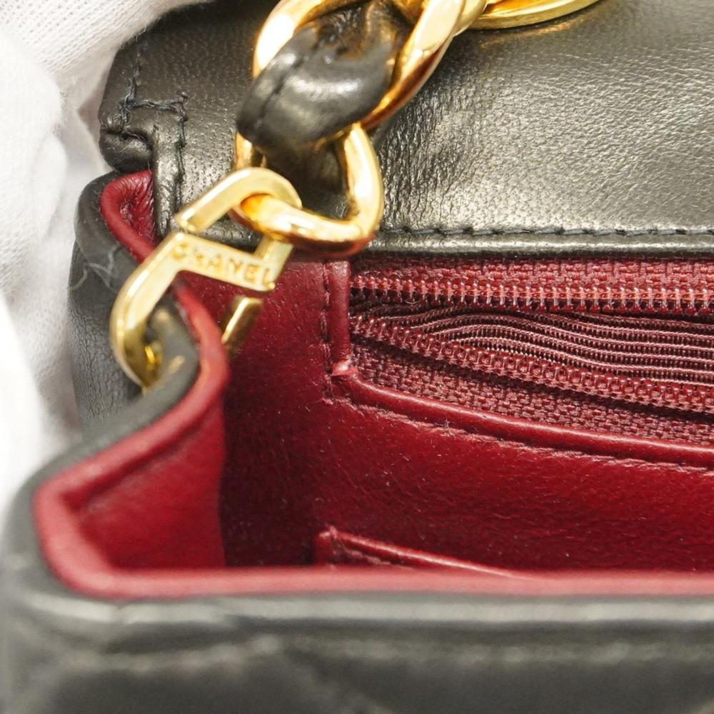 Black Leather Chanel Shoulder Bag