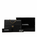 Black Leather Chanel Flap Bag