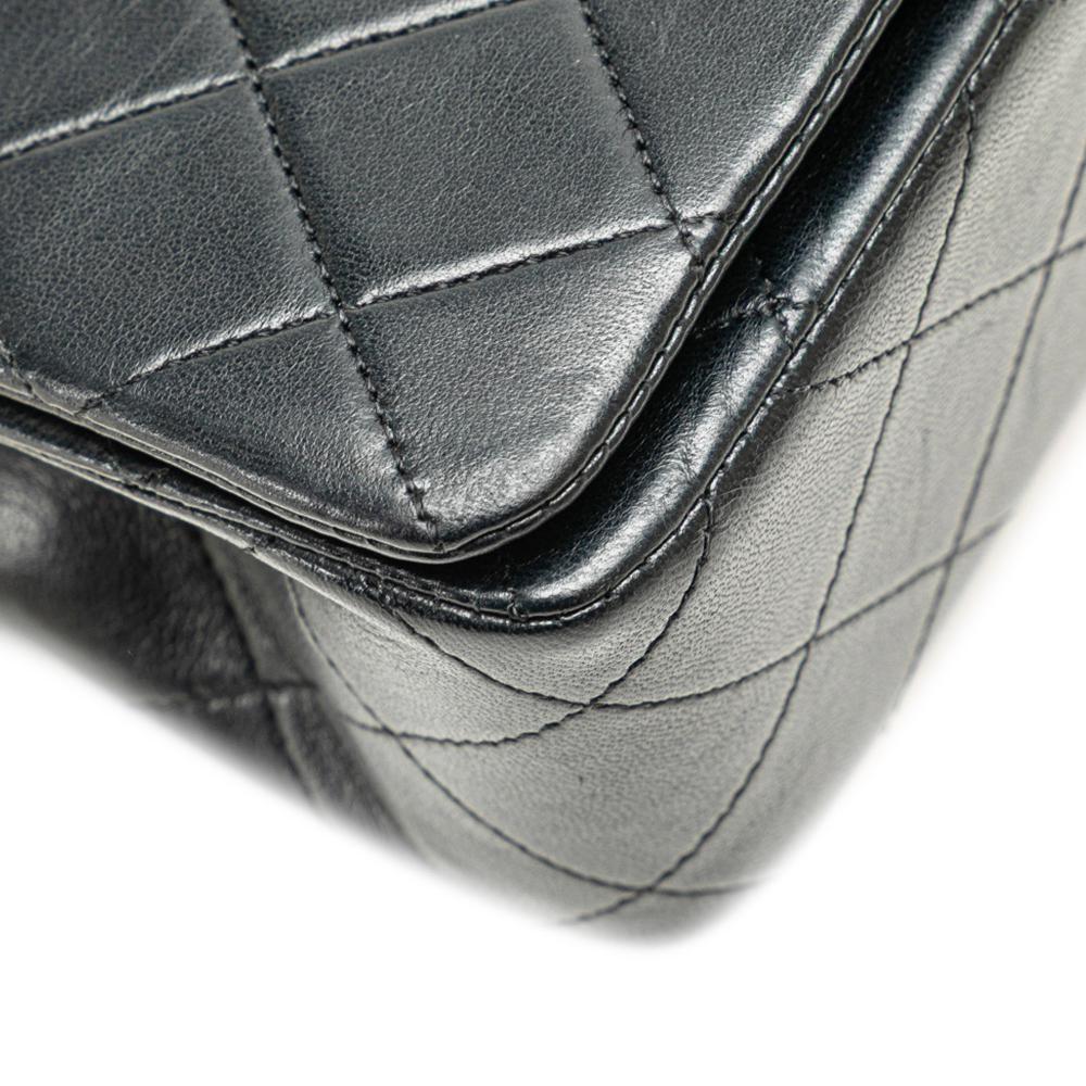 Black Leather Chanel Flap Bag