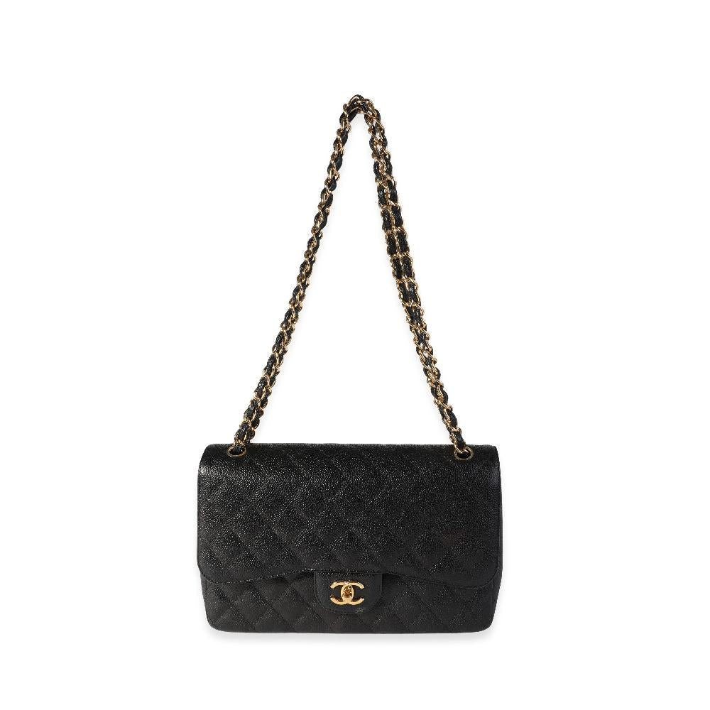 Black Leather Chanel Flap Bag
