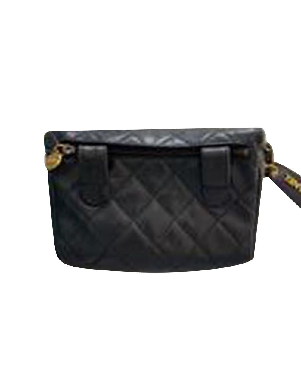 Black Leather Chanel Crossbody Bag