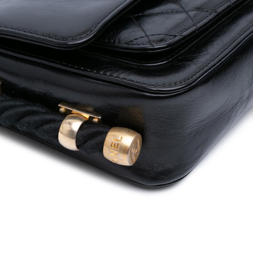 Black Leather Chanel Flap Bag