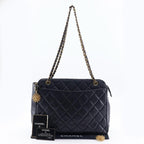 Black Leather Chanel Shoulder Bag