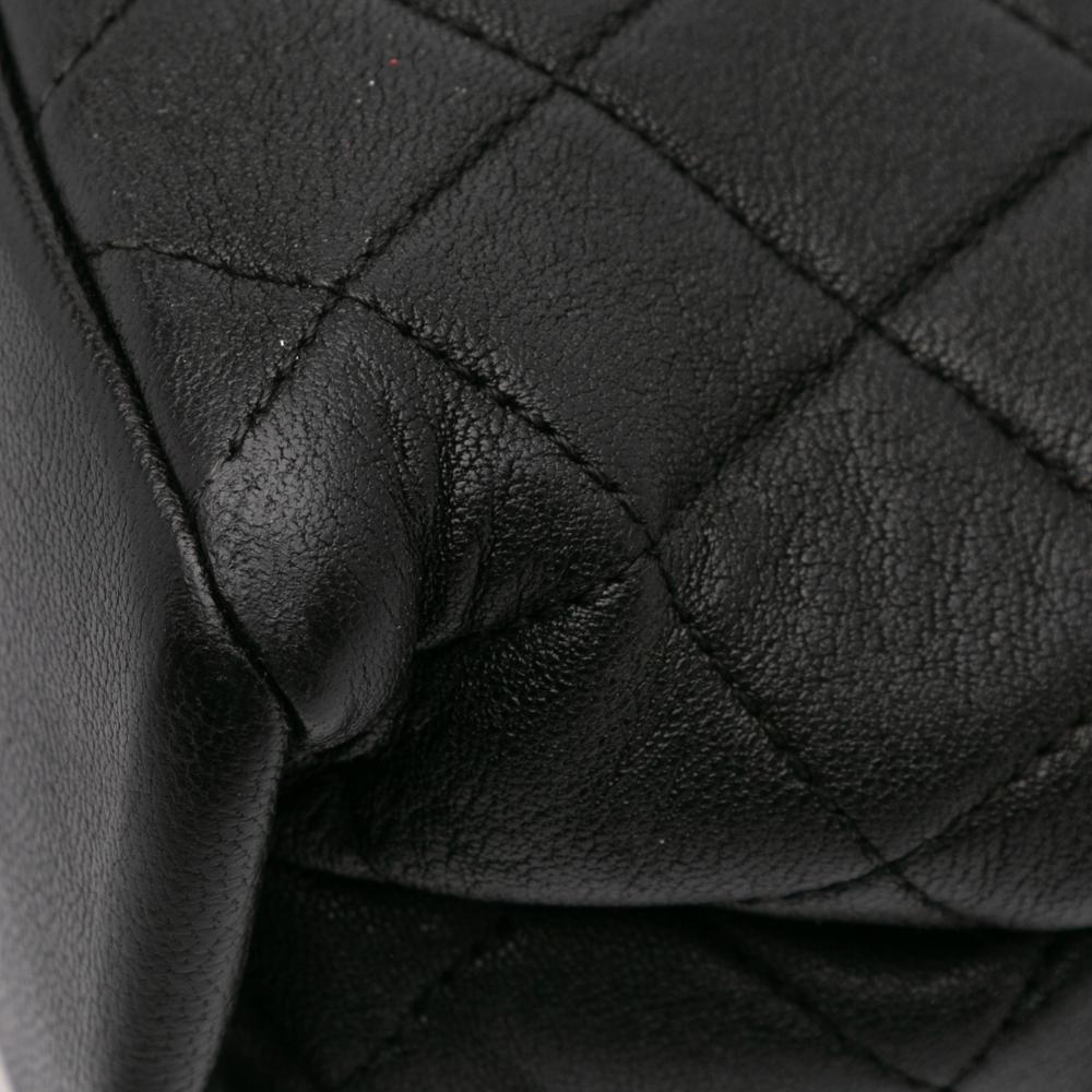 Black Leather Chanel Flap Bag